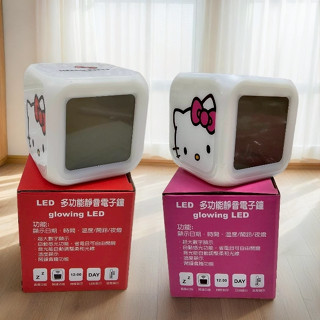 現貨出清 凱蒂貓 LED多功能靜音電子鐘 時鐘 掛鐘 時鐘掛鐘 電子鐘 電子時鐘 小時鐘 鬧鐘 電子鐘 led