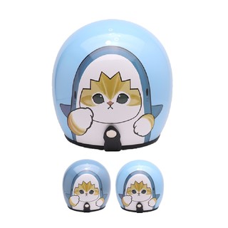 【 evo 鯊魚貓福 騎士帽 】 安全帽 3/4罩 復古帽 復古安全帽 貓福珊迪 貓貓 mofusand imini