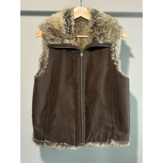 [二手] Weatherproof 棕色雙面背心 仿毛皮保暖BrownSize M