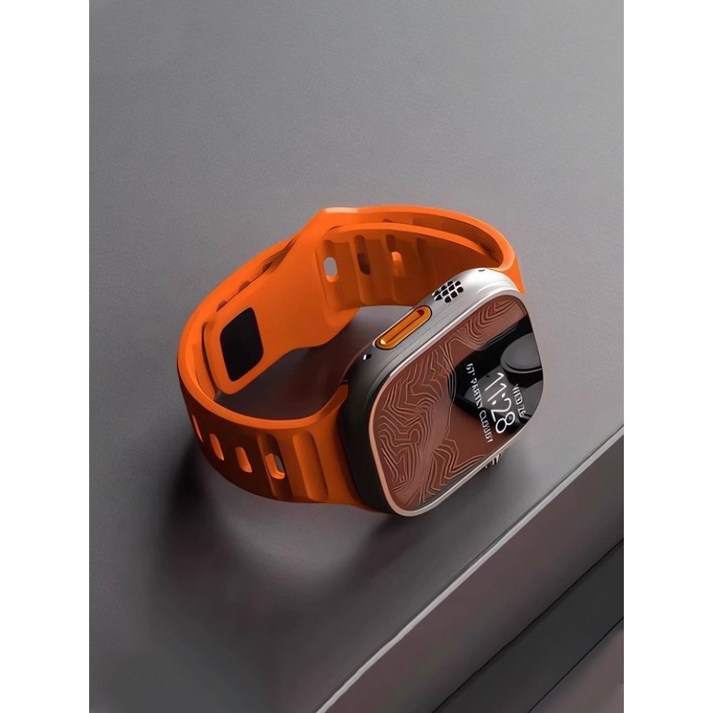 《台灣出貨》適用 APPLE WATCH 無顆粒矽膠錶帶 防水錶帶 Ultra S11 S10 46mm 49 男士錶帶