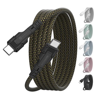 【SAVEWO 救世】PowerCable 磁吸自捲快充線 USB-C 240W 480Mbps