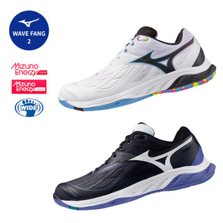 日本《Mizuno》美津濃 WAVE FANG 2 寬楦羽球鞋 白/青灰 羽球鞋 運動用品 羽球