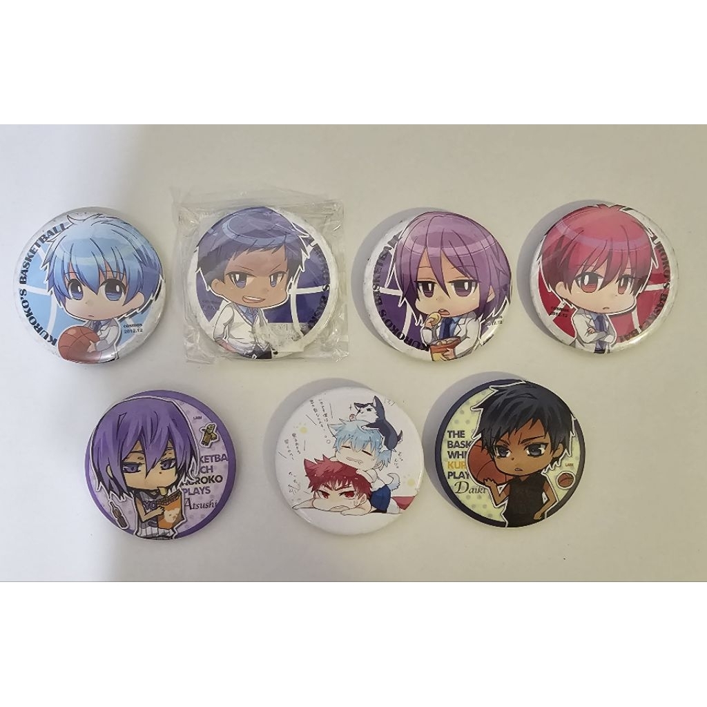 🔥絕版現貨🔥黑子的籃球 影子籃球員 周邊 徽章 胸章 黑子 青峰大輝 紫原敦 赤司 火神 哲也二號 同人