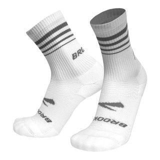 【BROOKS】Run-in 中筒襪 3雙組合包 經典白(280538100)