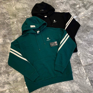 Trend國際精品✨Le coq sportif 公雞 背後大文字線條厚磅帽T 男女同款