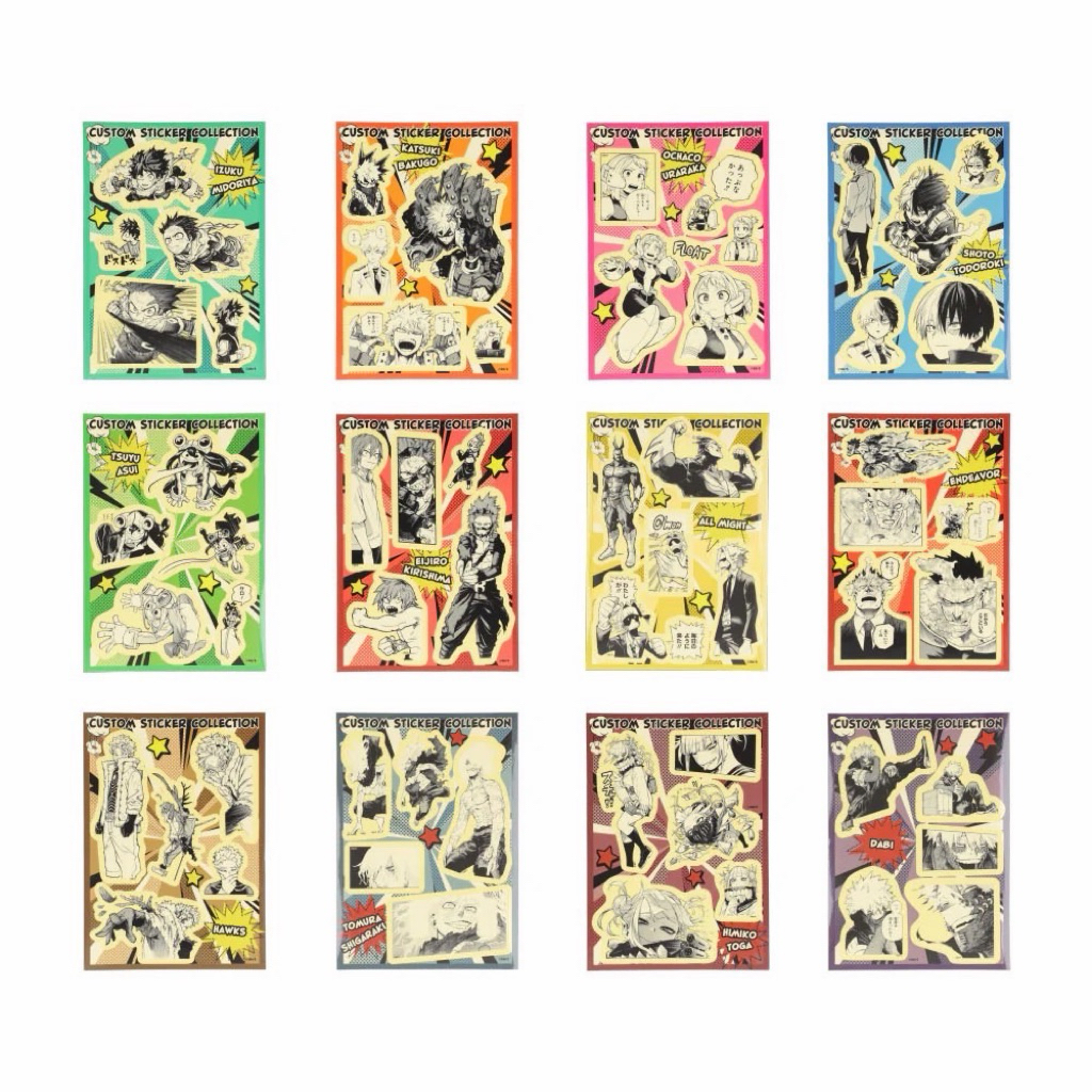 「現貨✿紫櫻選品日本代購」 我的英雄學院 原畫貼紙 全12款隨機盲抽 綠谷 爆豪 轟焦凍 霍克斯 荼毘 渡我 歐麥