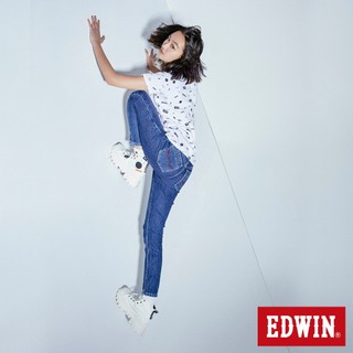 EDWIN 女款 JERSEYS 東京紅修身小直筒迦績褲(酵洗藍)