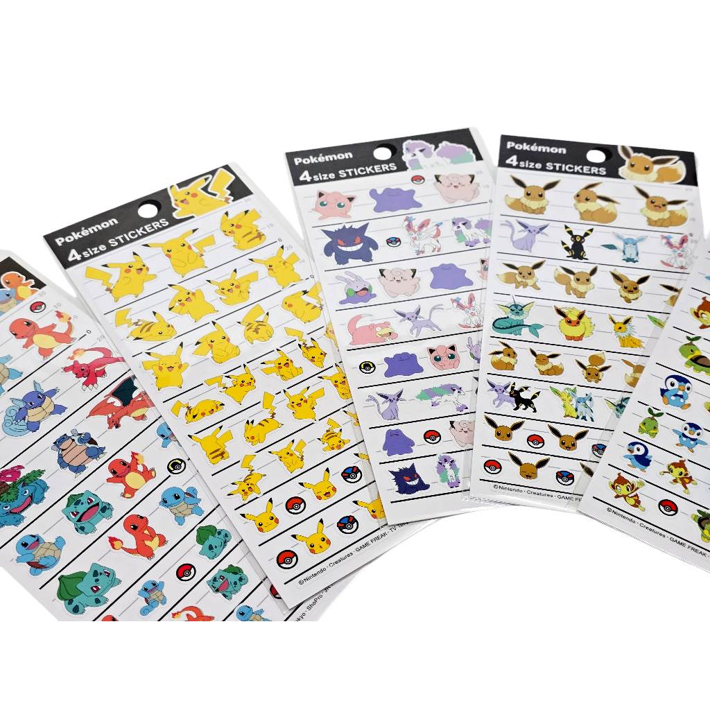 日本Pokemon 寶可夢 神奇寶貝 日本製貼紙  皮卡丘 波加曼 手帳貼紙 4size貼紙 日本製 貼紙
