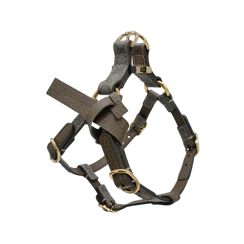 Gucci 帆布寵物細版項圈-XS(692965-烏木)