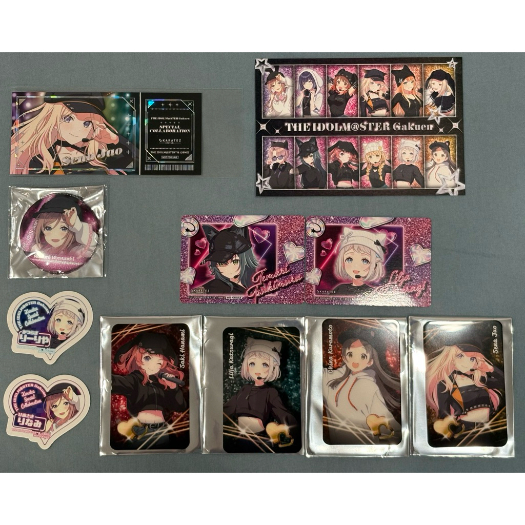 學園偶像大師 学マス 卡啦OK鐵人 vol.2 徽章 小卡 雷射票（花海咲季/月村手毬/葛城莉莉亞/姬崎莉波/十王星南）