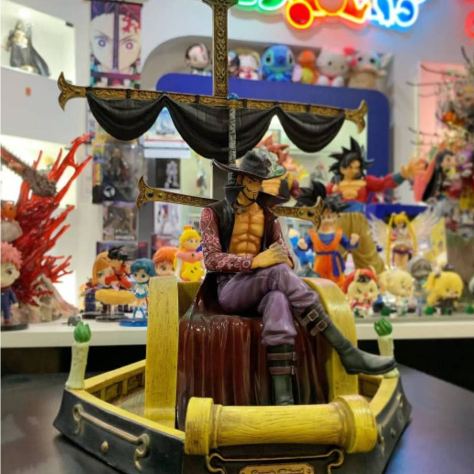 劍豪王座鷹眼 32CM 王座船帆鷹眼 鷹眼初登場 喬拉可爾·密佛格 鷹眼 王座鷹眼 海賊王 鷹眼坐姿 翻模 模型 收藏