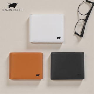 *【寧寧精品*台中35年老店】BRAUN BUFFEL 德國小金牛.白色皮夾 BF394-315-1 棕色短夾區