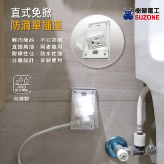 【樹榮電工SUZONE】直式免掀防滴插座(透明)/戶外插座/防水插座/防雨插座/防雨蓋板/防滴蓋板/防水蓋板/台灣製