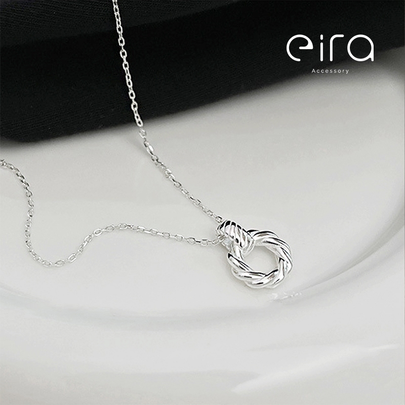 Eira Accessory 麻花小圓圈項鍊‧925純銀項鍊‧韓系 質感 優雅 氣質 細鍊 項鍊 百搭 CXL0032A