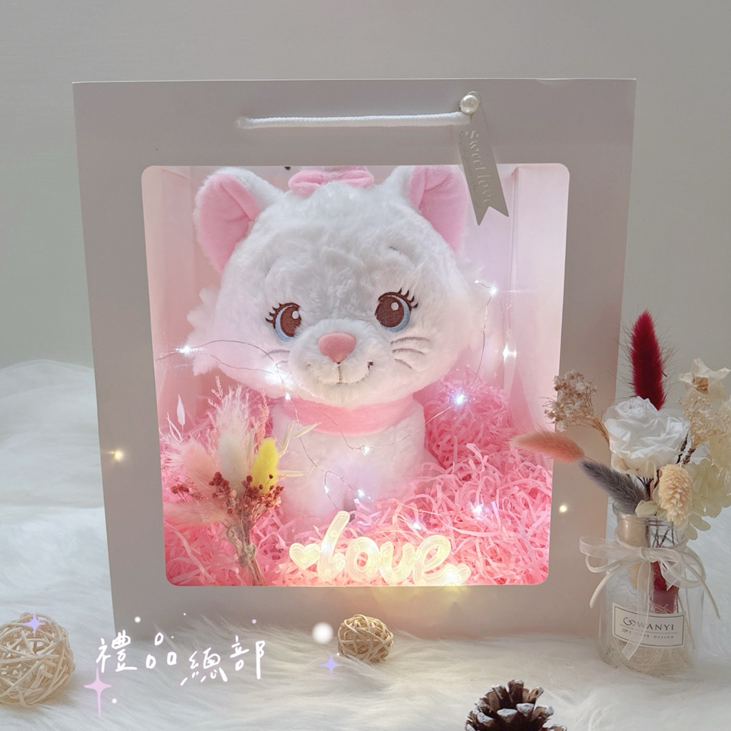 【禮品總部】現貨|實拍 瑪麗貓禮物袋 正版 貓兒歷險記 瑪麗貓玩偶 Disney 迪士尼 花束 禮品袋 瑪麗貓娃娃