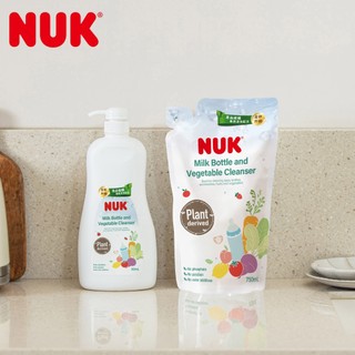 【NUK原廠直營賣場】【德國NUK】植萃奶瓶蔬果清潔液組合950+750mL
