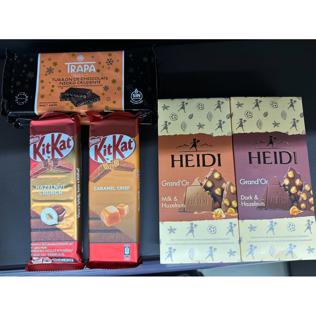 Kitkat 榛果 焦糖 脆脆威化巧克力 赫蒂 Heidi 全榛果夾心牛奶巧克力 黑巧克力 Trapa爆米粒脆脆黑巧克力