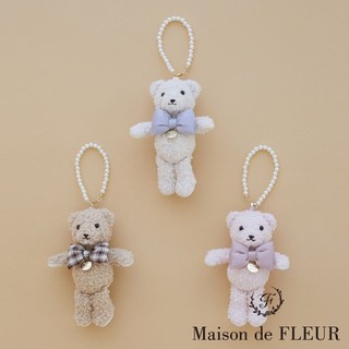 Maison de FLEUR 毛絨泰迪熊蝴蝶結娃娃吊飾(08001059200)