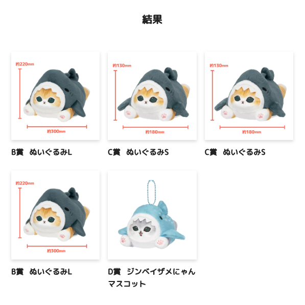 仔先生 現貨 官網 日版 貓福珊迪 一番賞 mofusand 鯊魚 娃娃 抱枕 吊飾