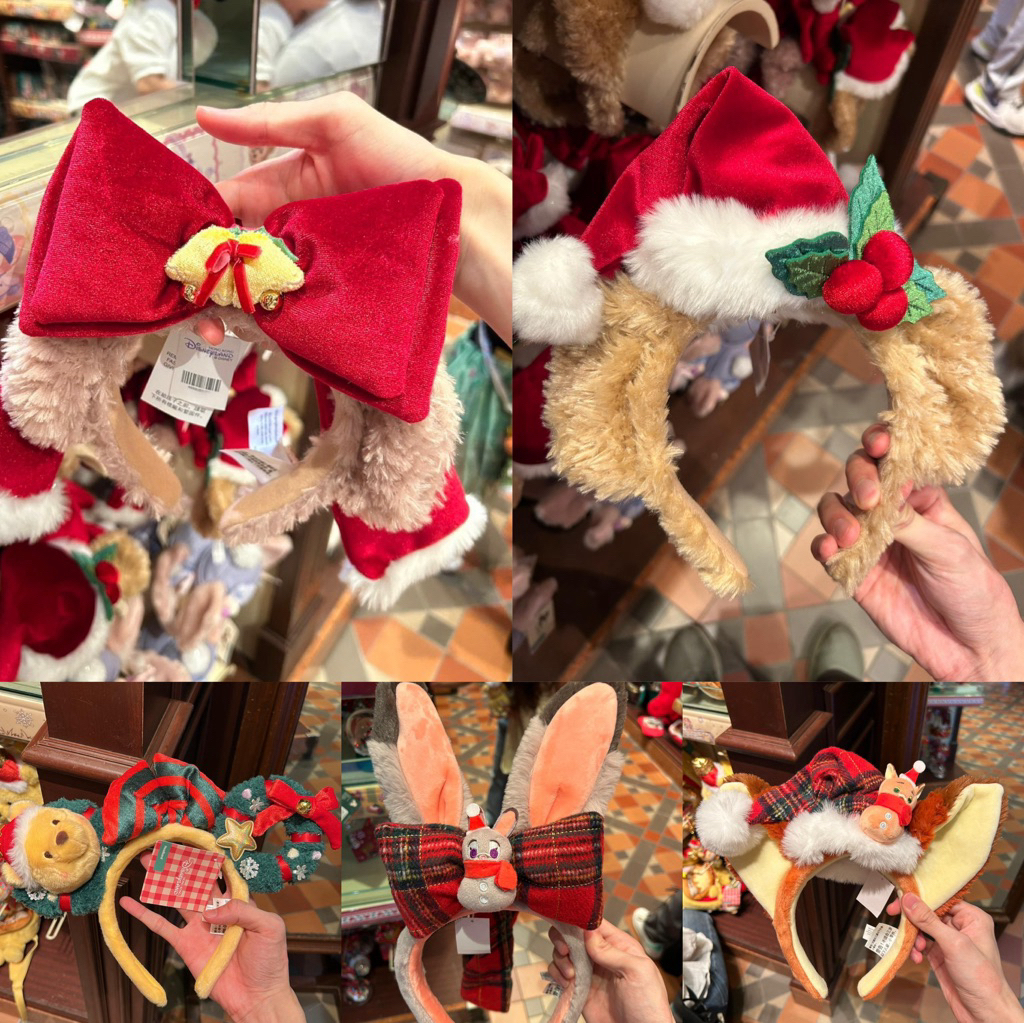 🔥香港迪士尼代購 聖誕系列 2025 達菲與好友 頭箍 吊飾 購物袋 輕盈被