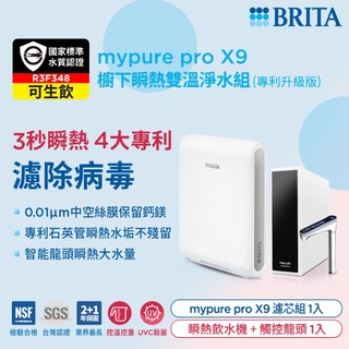 【BRITA×Rewatt】X9瞬熱雙溫淨水組(專利升級版) 搭配綠瓦YO-50