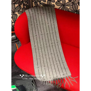 [TBUYERSHOP] Chanel 25b 滿版logo灰色 雙面羊絨圍巾🧣