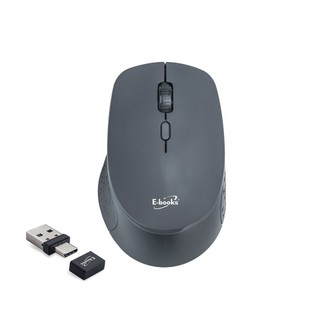 E-books 三段DPI切換Type C+USB雙介面靜音無線滑鼠 Type-c無線滑鼠 靜音無線滑鼠
