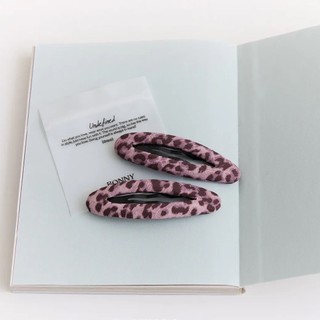 【Bonny & Read】暮莓豹紋髮夾組 2入 甜酷 髮夾 髮飾 粉紅豹紋 秋冬飾品 穿搭配件【全現貨賣場】