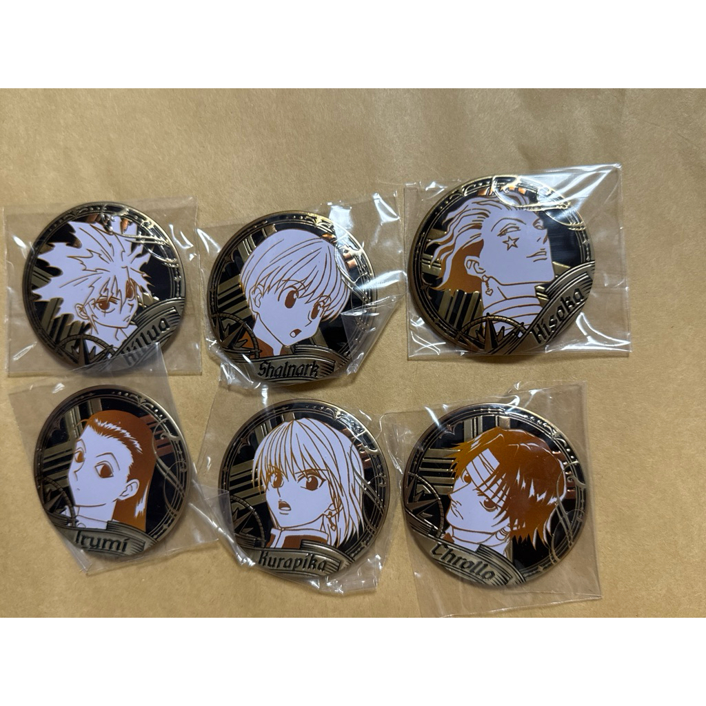 獵人 金屬徽章 奇犽 西索 庫洛洛 伊耳謎 酷拉皮卡 俠客 幻影旅團 週邊 周邊 徽章