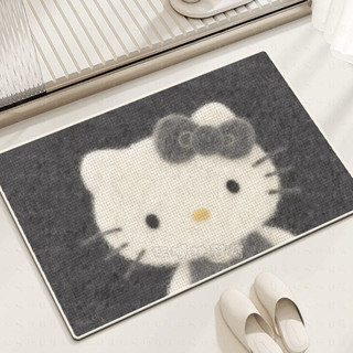 Hello kitty卡通地毯 可愛地墊 臥室門口地毯 廁所門口 洗手間門口吸水地墊 化粧間進門口地毯 墊子 防滑地墊