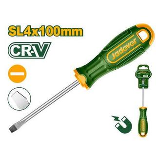 JADEVER一字起子附磁 SL4x100mm(JDSD1244)
