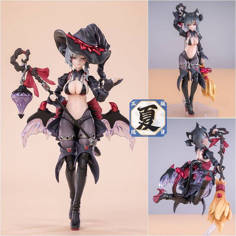《夏本舖》現貨 次元具象 見習魔女 星川貓貓 黑髮版 巫女帽 魔法手杖 1/12 高約16cm 塗裝 可動 完成品