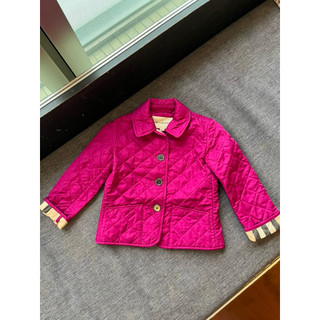 BURBERRY 格紋 菱格 桃紫 幼童 經典 外套 4y 104cm