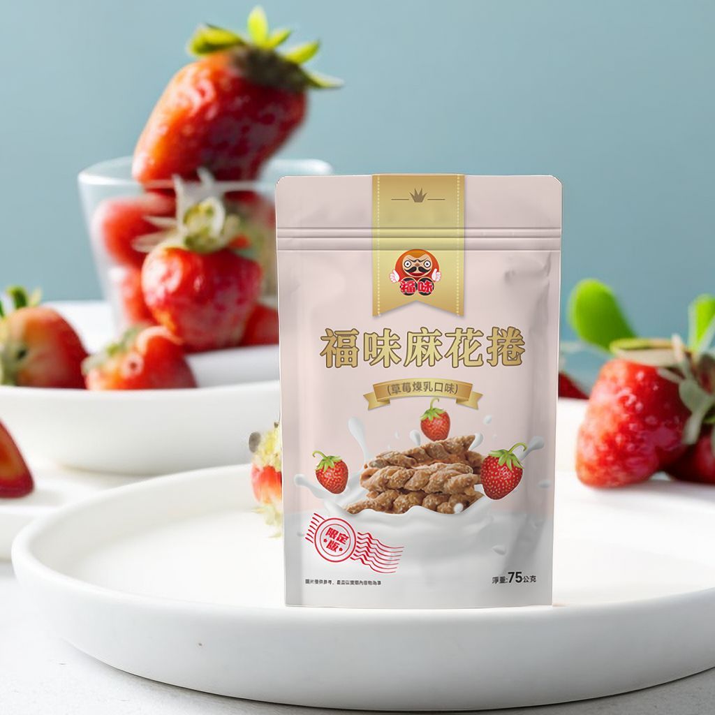 蜂釀🍯 【小琉球麻花捲🍓】福味 小琉球 麻花捲 草莓煉乳口味🍓 75g 台灣零食 伴手禮 草莓乾 草莓粉