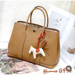 二手旗艦 Hermès 愛馬仕 餅乾色 Garden Party 30公分 手提包(中友店)