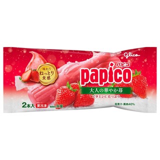 glico格力高 papico草莓風味冰棒(2本入) 160ml（冷凍）【Donki日本唐吉訶德】