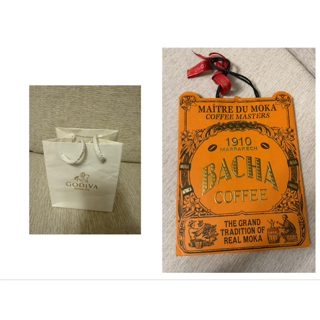送禮 紙袋 禮物袋 Godiva 巧克力 夿萐咖啡 Bacha Coffee