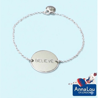 Anna Lou OF LONDON 倫敦品牌 優雅字墜 銀手鍊 BELIEVE