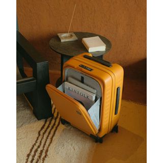 【LOJEL CUBO】 新版21吋前開式擴充登機箱 - 黃金焦糖 登機箱旅行箱 商務箱 專櫃行李箱｜趣買購物旅遊生活館