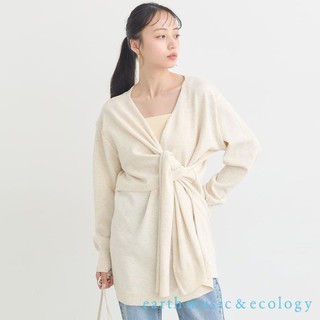 earth music&ecology 立體綁結剪裁長版針織上衣(01001370600)