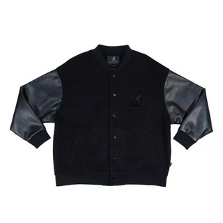 KANGOL 外套 黑 拼接 經典 棒球外套 中性 6555149120
