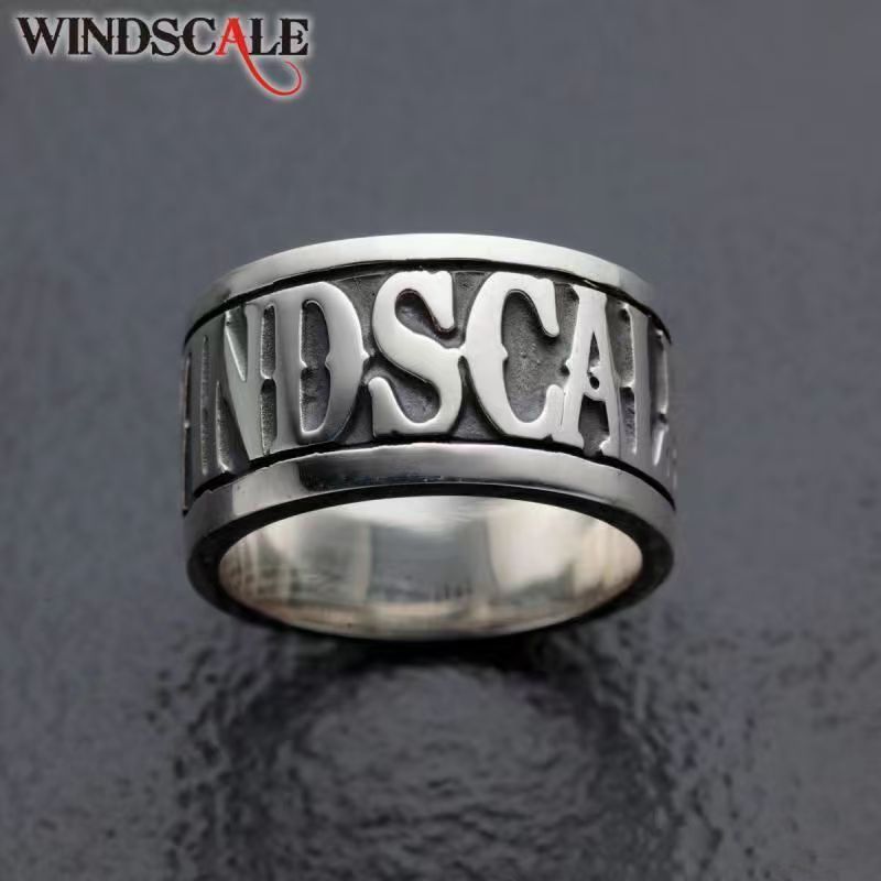 Cindy飾品｜戒指 假面騎士 W 左翔太郎同款寬面字母開口戒指 ins 風原創飾品指環