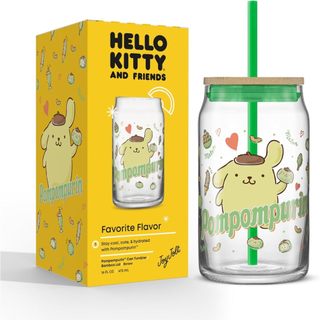 預購💜空運💜美國專櫃 三麗鷗 JoyJolt 玻璃杯 吸管杯子 水杯 禮盒 Pompompurin 布丁狗