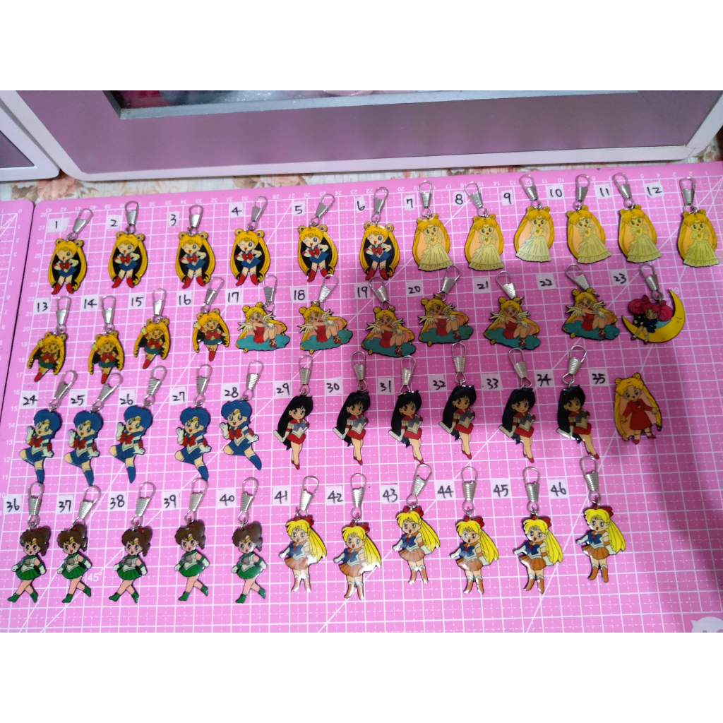 A003 單售1-46【美少女戰士 月光仙子 倩尼迪公主 月野兔 小小兔 水星 火星 木星 金星 吊飾胸章】