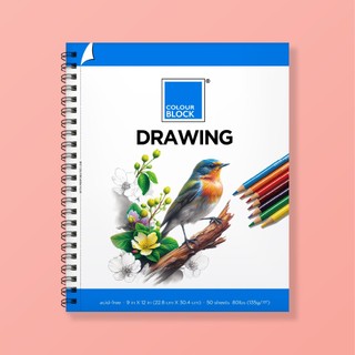 COLOUR BLOCK 繪圖本 9×12吋 50張練習畫冊 學生新手必備 色鉛筆 很多張 畫錯不心疼 高CP值 春遊