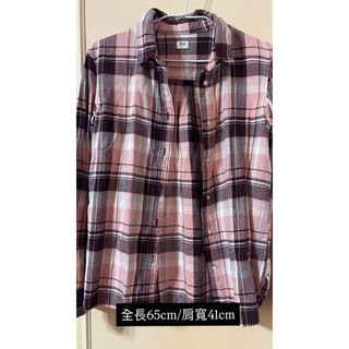 Uniqlo 粉色 條紋 襯衫 XS 號 法蘭絨材質 親膚