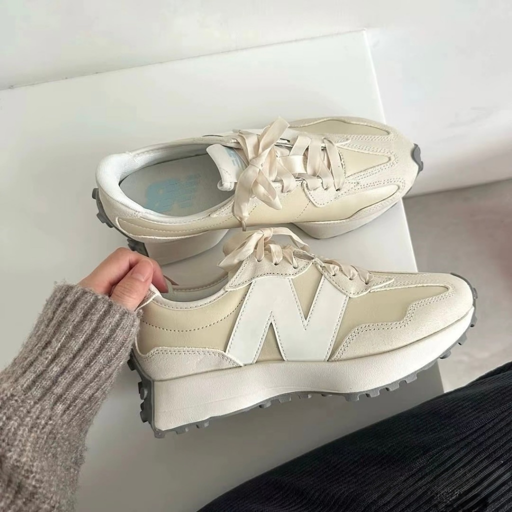 New Balance 327 復古 休閒鞋 女鞋 B楦頭 奶油色 WS327MO