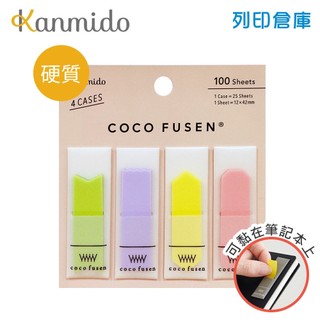 【日本文具】Kanmido甘美堂 Coco Fusen M CF-1201 硬質攜帶式標籤貼 造型便利貼 12x42mm