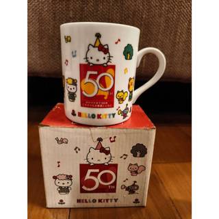 日本 Hello Kitty 2007年50th 陶瓷 馬克杯慶生 有原盒