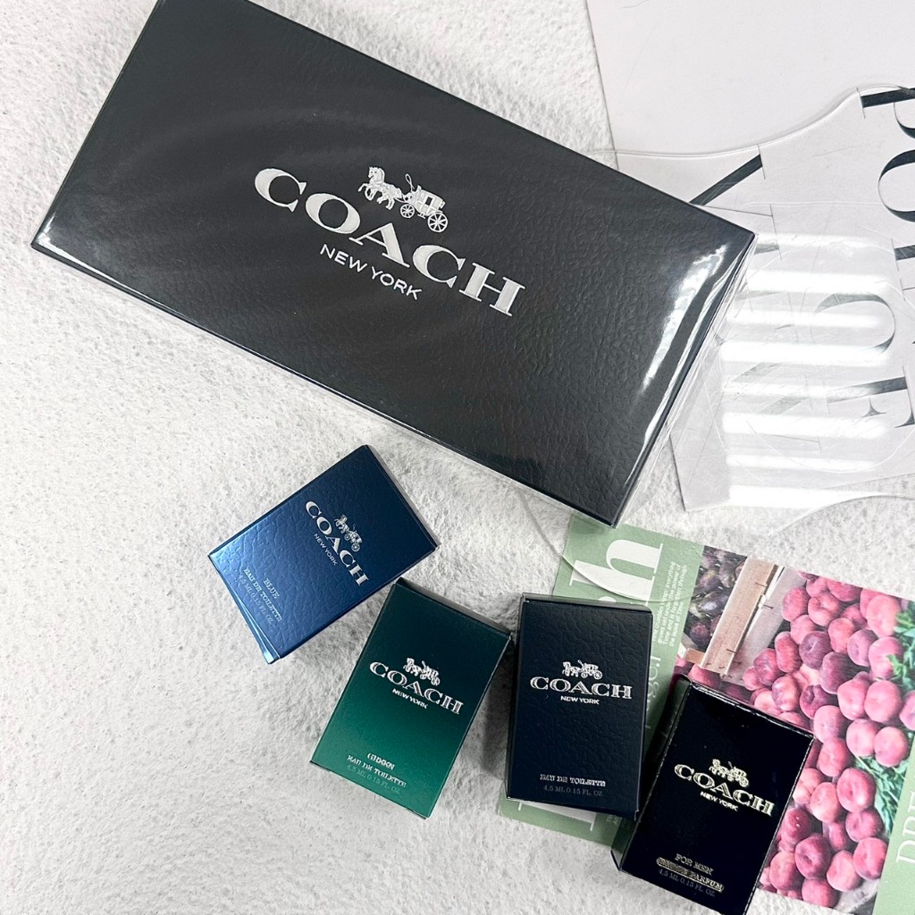 COACH 迷你香氛組4.5ML*4(時尚藍調+時尚都會+時尚曜黑+時尚經典) 禮盒◆NANA◆